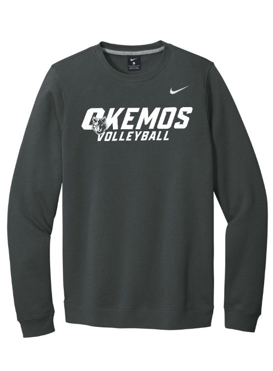 Custom Apparel - Screen Printing - CMS Okemos Volleyball - Adult Nike Fleece Crew PERSONALIZATION AVAILABLE - CMS Okemos Volleyball - 16494