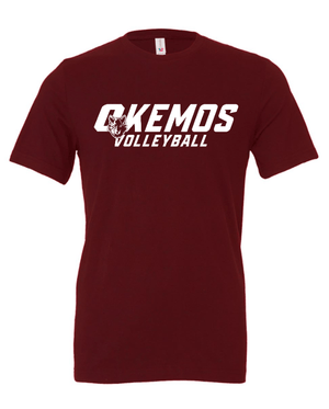 Custom Apparel - Screen Printing - CMS Okemos Volleyball - Adult Unisex T-Shirt Blue/ Maroon/ Dk Grey PERSONALIZATION AVAILABLE - CMS Okemos Volleyball - 16494