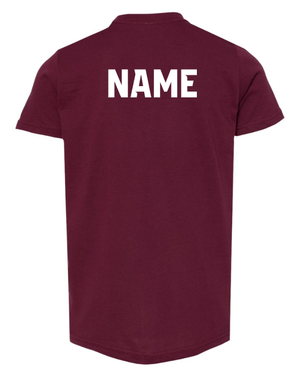 Custom Apparel - Screen Printing - CMS Okemos Volleyball - Youth T-Shirt Maroon/ Dk Grey PERSONALIZATION AVAILABLE - CMS Okemos Volleyball - 16494