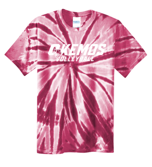 Custom Printed Apparel | CMS Volleyball 2025 - Adult Maroon Tie Dye T-Shirt - CMS Volleyball - 18294
