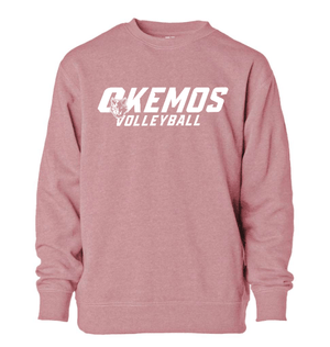 Custom Printed Apparel | CMS Volleyball 2025 - Youth Lightweight Crewneck Orchid Heather - CMS Volleyball - 18294