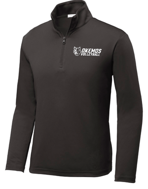 Custom Printed Apparel | CMS Volleyball 2025 - Youth Performance Quarter Zip Black - CMS Volleyball - 18294