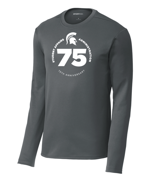 Custom Apparel - Screen Printing - College of Education | Grey Sport Wicking Fleece Pullover Crew - Crewneck Sweatshirt - MSU | College of Education 15182