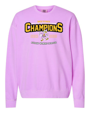 Ashland University Lacrosse Crewneck Neon Violet front view