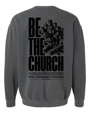 Epic Church 20th Anniversary Crewneck Pepper back view