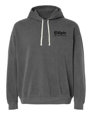 Epic Church 20th Anniversary Hoodie Pepper front view