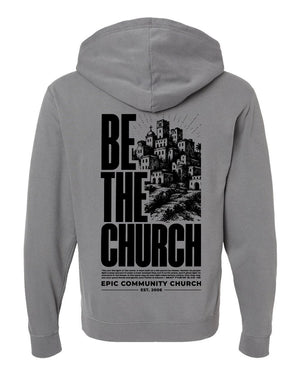 Epic Church 20th Anniversary Hoodie Grey back view