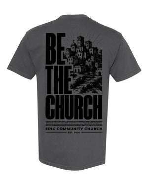 Epic Church 20th Anniversary T-Shirt Pepper back view