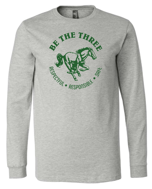 Custom Apparel - Screen Printing - Coopersville - Be the Three - Adult Unisex Long Sleeve T-Shirt (Grey / White / Forest) - Coopersville - Be the Three - 16774