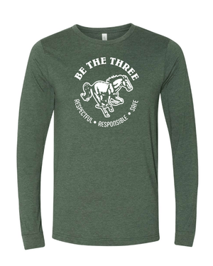 Custom Apparel - Screen Printing - Coopersville - Be the Three - Adult Unisex Long Sleeve T-Shirt (Grey / White / Forest) - Coopersville - Be the Three - 16774