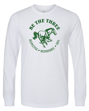 Custom Apparel - Screen Printing - Coopersville - Be the Three - Adult Unisex Long Sleeve T-Shirt (Grey / White / Forest) - Coopersville - Be the Three - 16774