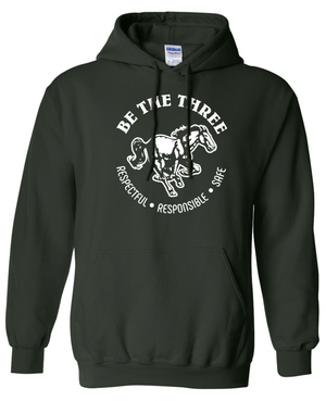 Custom Printed Apparel | Coopersville "Be The Three" Fall 2025 - Adult Forest Green Hoodie Word Design - Coopersville "Be The Three" F25 - 18612