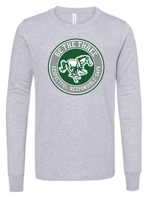 Custom Printed Apparel | Coopersville "Be The Three" Fall 2025 - Youth Athletic Heather Long Sleeve Circle Design - Coopersville "Be The Three" F25 - 18612