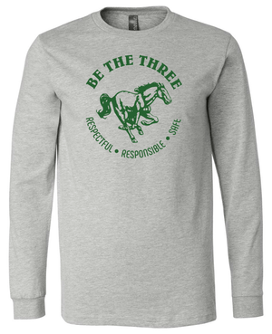 Custom Printed Apparel | Coopersville "Be The Three" Fall 2025 - Youth Athletic Heather Long Sleeve Word Design - Coopersville "Be The Three" F25 - 18612