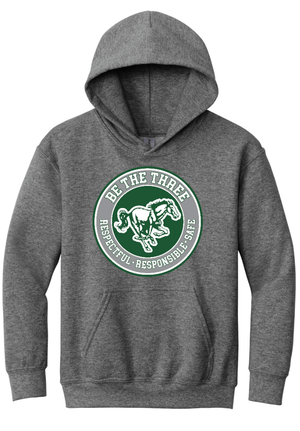 Custom Printed Apparel | Coopersville "Be The Three" Fall 2025 - Youth Hoodie Circle Design (Forest Green/Grey) - Coopersville "Be The Three" F25 - 18612