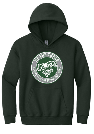 Custom Printed Apparel | Coopersville "Be The Three" Fall 2025 - Youth Hoodie Circle Design (Forest Green/Grey) - Coopersville "Be The Three" F25 - 18612