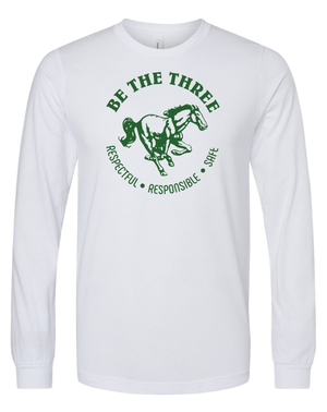 Custom Apparel - Screen Printing - Coopersville - Be the Three - Youth Long Sleeve T-Shirt (Grey / White) - Coopersville - Be the Three - 16774