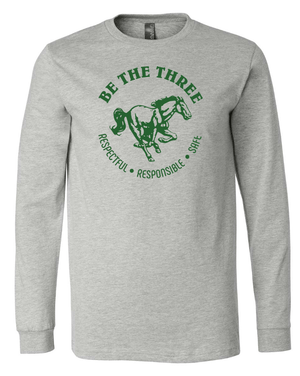 Custom Apparel - Screen Printing - Coopersville - Be the Three - Youth Long Sleeve T-Shirt (Grey / White) - Coopersville - Be the Three - 16774