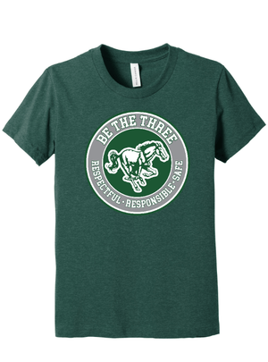 Custom Apparel - Screen Printing - Coopersville - Be The Three - Youth T-Shirt (Forest / White/ Pink / Grey) - Coopersville - Be the Three - 16774