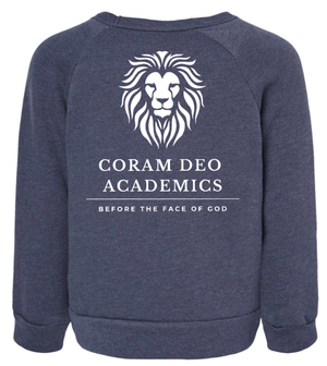 Custom Printed Apparel | Coram Deo Fall 2025 - Toddler Crewneck Sweatshirt (Navy/Forest Green) - Coram Deo Fall 2025 - 18452