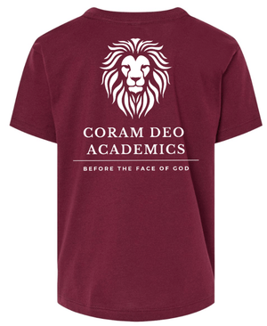 Custom Printed Apparel | Coram Deo Fall 2025 - Toddler T-Shirt (Royal/Maroon) - Coram Deo Fall 2025 - 18452