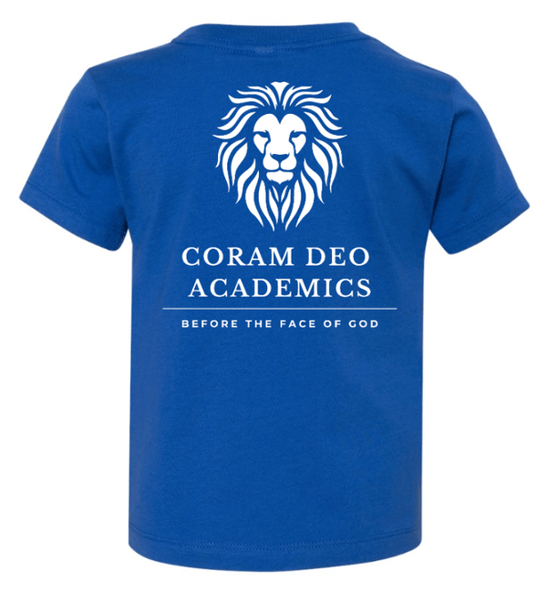 Custom Printed Apparel | Coram Deo Fall 2025 - Toddler T-Shirt (Royal/Maroon) - Coram Deo Fall 2025 - 18452