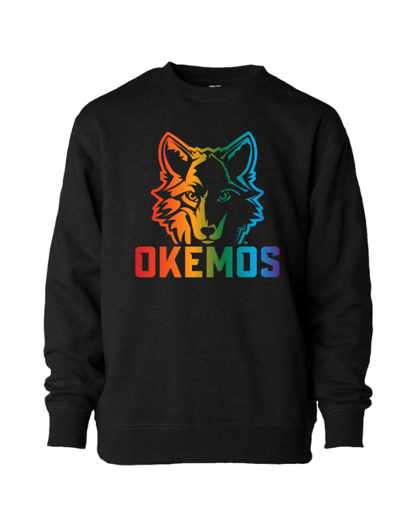 Custom Apparel - Screen Printing - Cornell Elementary Summer 2025 - Youth Lightweight Special Blend Crewneck Sweatshirt **Rainbow Wolf Design** - Cornell Summer 2025 - 17926