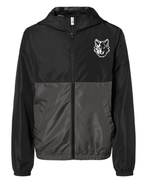 Custom Apparel - Screen Printing - Cornell Elementary Summer 2025 - Youth Lightweight Windbreaker Jacket **Black with Graphite / Black** - Cornell Summer 2025 - 17926