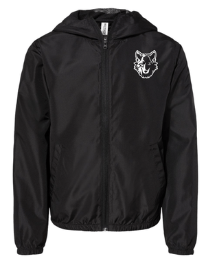 Custom Apparel - Screen Printing - Cornell Elementary Summer 2025 - Youth Lightweight Windbreaker Jacket **Black with Graphite / Black** - Cornell Summer 2025 - 17926