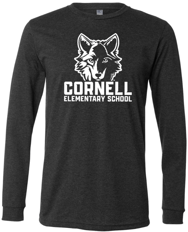 Custom Apparel - Screen Printing - Cornell Fall/Winter - Adult Long Sleeve T-Shirt (Dark Grey / Maroon) - Cornell Fall/Winter - 16694