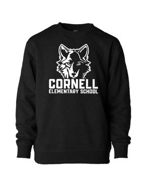 Custom Apparel - Screen Printing - Cornell Fall/Winter - Youth Lightweight Special Blend Crewneck Sweatshirt (Black/ Orchid) - Cornell Fall/Winter - 16694