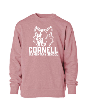 Custom Apparel - Screen Printing - Cornell Fall/Winter - Youth Lightweight Special Blend Crewneck Sweatshirt (Black/ Orchid) - Cornell Fall/Winter - 16694