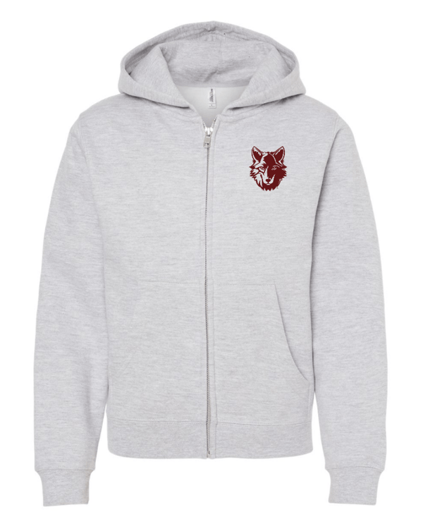 Custom Apparel - Screen Printing - Cornell Winter 2023 - Youth Midweight Full - Zip Hooded Sweatshirt - Cornell Winter 2023 - 14959