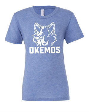 Custom Printed Apparel | Cornell Winter 2025 - Adult Unisex Okemos Triblend T-Shirt (Blue/Grey) - Cornell Winter 2025 - 18595