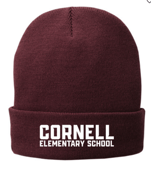 Custom Printed Apparel | Cornell Winter 2025 - Cuffed Beanie (Maroon/Grey) - Cornell Winter 2025 - 18595