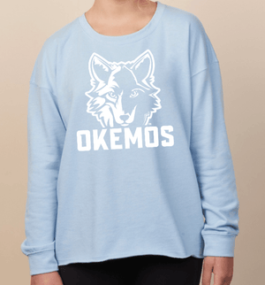 Custom Printed Apparel | Cornell Winter 2025 - Women's Oversized Boxy Crewneck Sweatshirt (Blue/Grey) - Cornell Winter 2025 - 18595