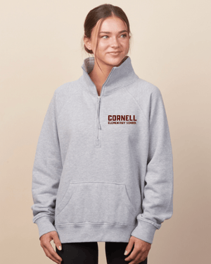 Custom Printed Apparel | Cornell Winter 2025 - Women's Sweatshirt 1/4 Zip Pullover (Pink/Grey) - Cornell Winter 2025 - 18595