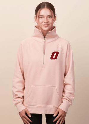 Custom Printed Apparel | Cornell Winter 2025 - Women's Sweatshirt 1/4 Zip Pullover (Pink/Grey) - Cornell Winter 2025 - 18595
