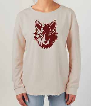 Custom Printed Apparel | Cornell Winter 2025 - Women's Tan Oversized Boxy Crewneck Sweatshirt - Cornell Winter 2025 - 18595