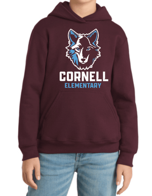 Custom Printed Apparel | Cornell Winter 2025 - Youth Maroon Cornell Hoodie - Cornell Winter 2025 - 18595