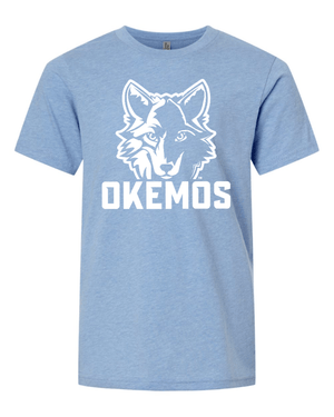 Custom Printed Apparel | Cornell Winter 2025 - Youth Okemos T-Shirt (Grey/Blue) - Cornell Winter 2025 - 18595
