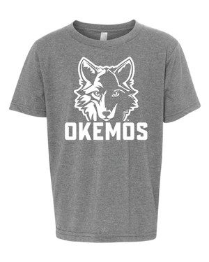 Custom Printed Apparel | Cornell Winter 2025 - Youth Okemos T-Shirt (Grey/Blue) - Cornell Winter 2025 - 18595