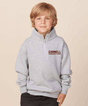 Custom Printed Apparel | Cornell Winter 2025 - Youth Sweatshirt 1/4 Zip Pullover - Cornell Winter 2025 - 18595