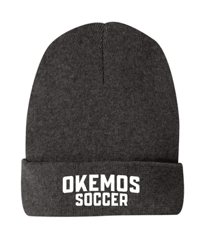 Custom Printed Apparel | Custom Beanie - Charcoal Cuffed Style | Okemos Girls Soccer - Okemos Soccer - 19319