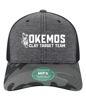 Custom Printed Apparel | Custom Hat - Black Camo Snapback Trucker Hat | Okemos Clay Target Team - Okemos Clay Target - 19202
