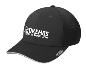 Custom Printed Apparel | Custom Hat - Black Sweat - Wicking Stretch Fit | Okemos Clay Target Team - Okemos Clay Target - 19202