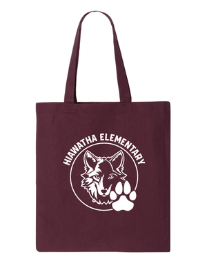 Custom Printed Apparel | Custom Tote Bag - Maroon | Hiawatha Elementary - Hiawatha - 19478