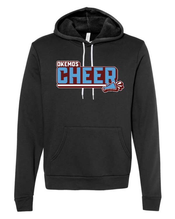 Okemos Cheer Winter 2024 - Adult Fleece Hoodie (Black, Maroon) PERSONALIZATION OPTIONAL