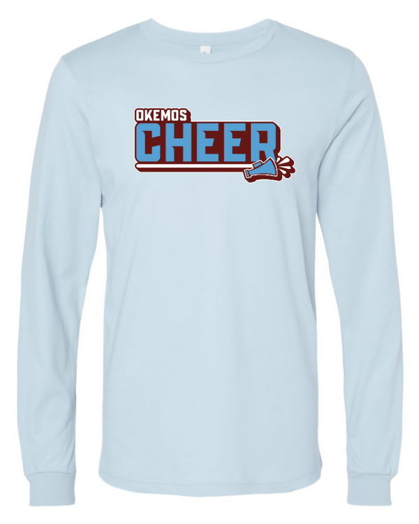 Okemos Cheer Winter 2024 - Adult Long Sleeve T-Shirt (Black, Blue) PERSONALIZATION OPTIONAL