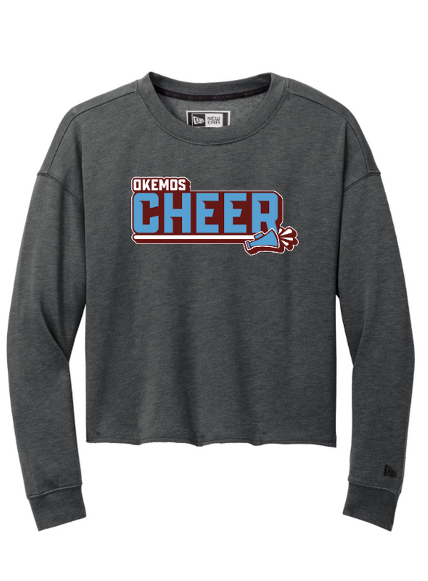 Okemos Cheer Winter 2024- Women's Triblend Fleece Crop Crewneck Sweatshirt (PERSONALIZATION OPTIONAL)